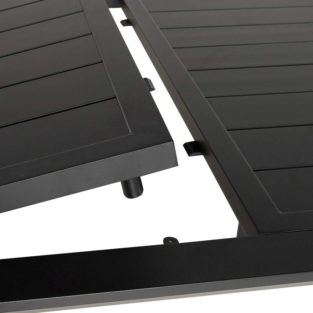 VERTUO Black Aluminum Rectangular Extendable Garden Table 39&nbsp;3/8&nbsp;in.&nbsp;x&nbsp;106&nbsp;1/4&nbsp;in.