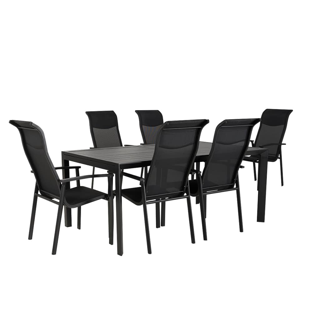 VERTUO Black Aluminum Rectangular Extendable Garden Table 39&nbsp;3/8&nbsp;in.&nbsp;x&nbsp;106&nbsp;1/4&nbsp;in.