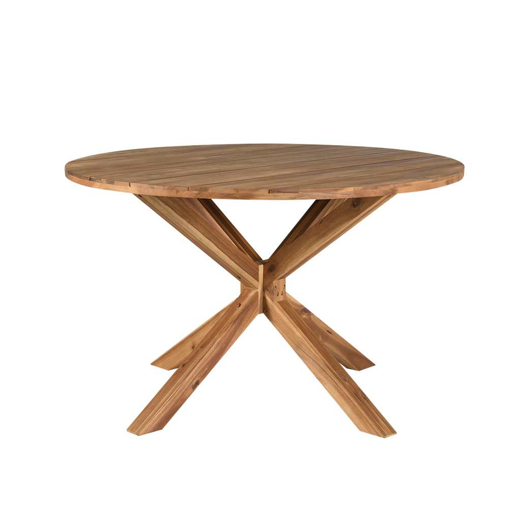 Table de jardin ronde en bois d'acacia 47&nbsp;1/4&nbsp;po VERTUO