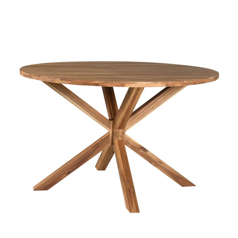 Table de jardin ronde en bois d'acacia 47&nbsp;1/4&nbsp;po VERTUO