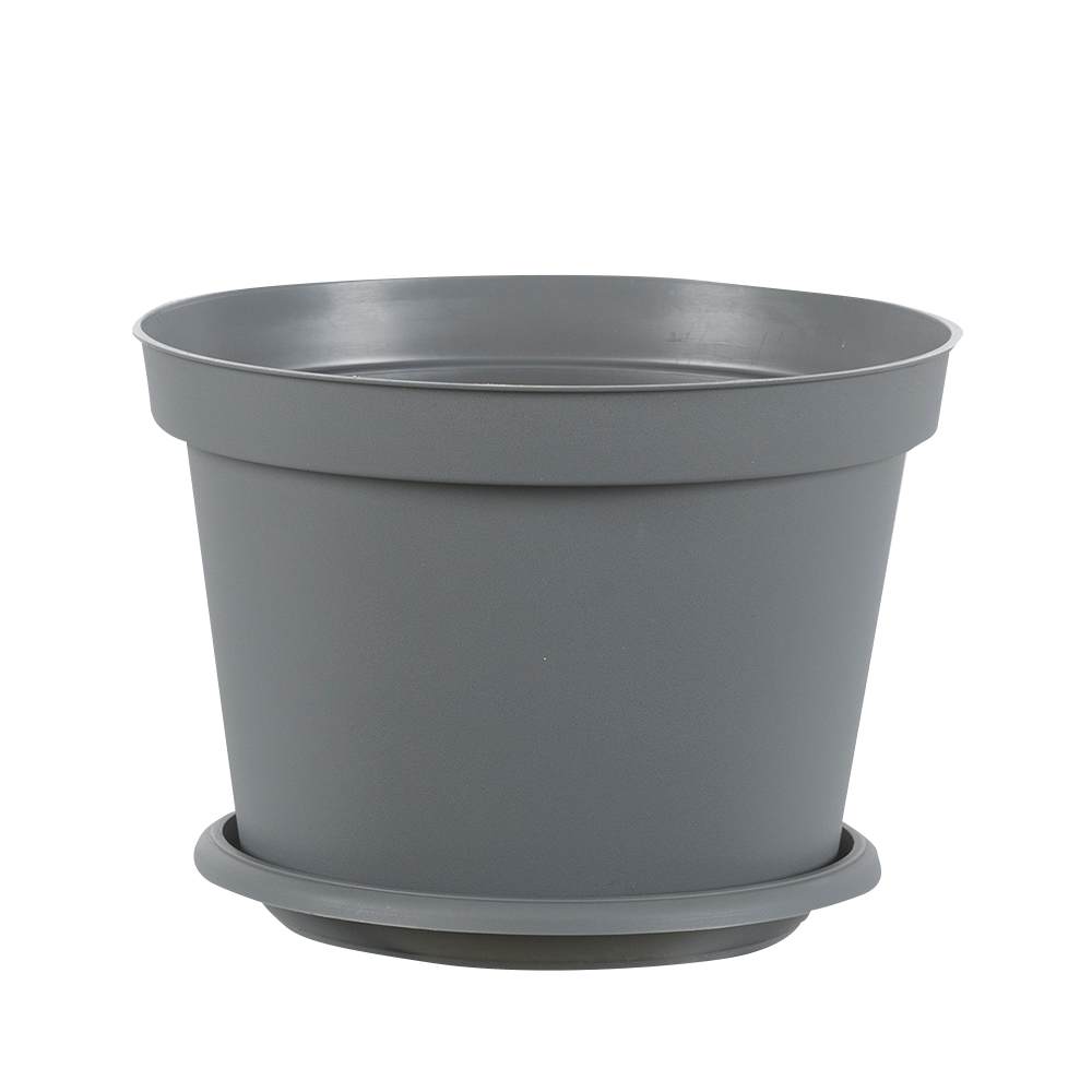 Lot De 2 Soucoupes Rondes En Céramique Pour Pots De Fleurs - 15 X 15 X 1,8 Cm - Intérieur/extérieur, Gris