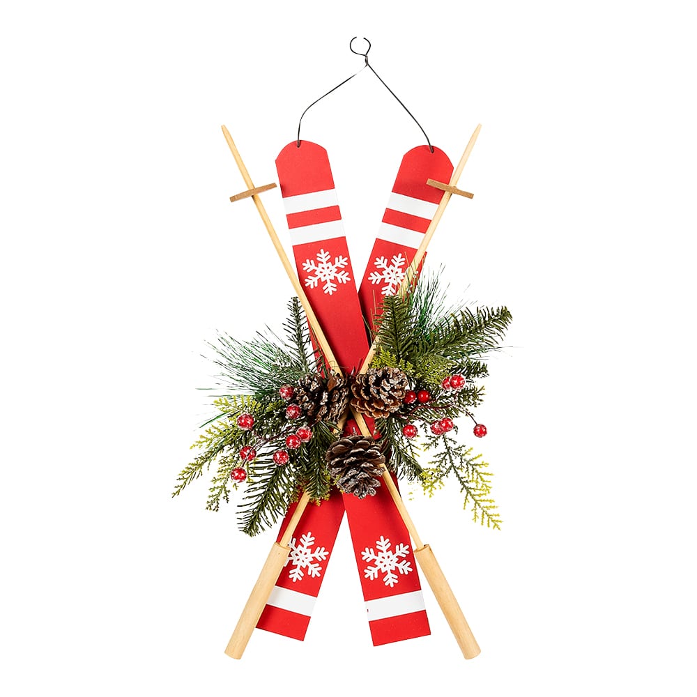 Ornement skis 19 5/8 po