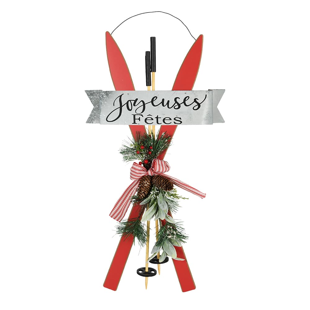 Ornement skis Joyeuses fêtes 29 1/2 po