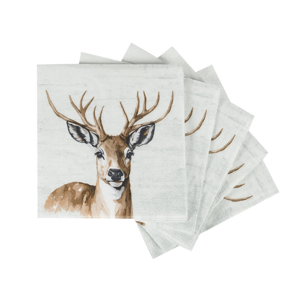 Serviettes de table cerfs Pqt/20