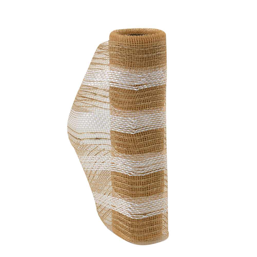 Rouleau de tulle or et blanc 10 po x 15 pi VERTUO