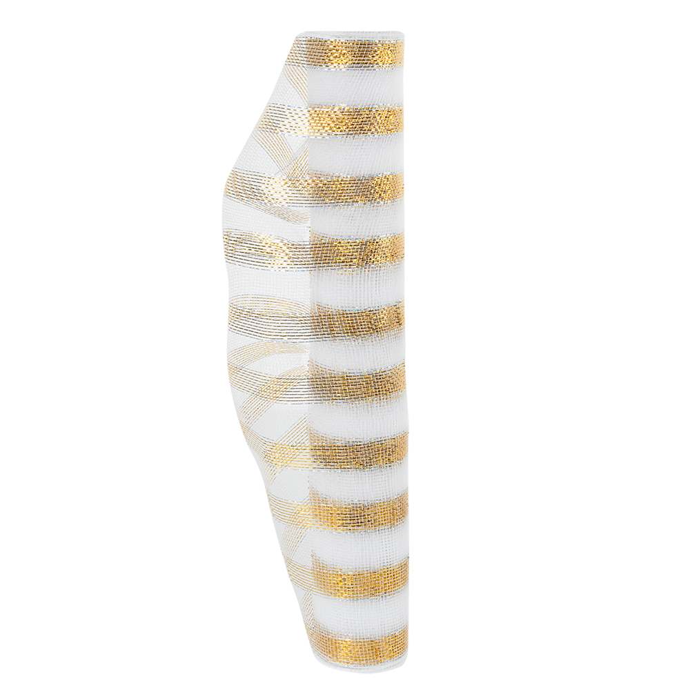 Rouleau de tulle blanc et or 21 po x 30 pi VERTUO