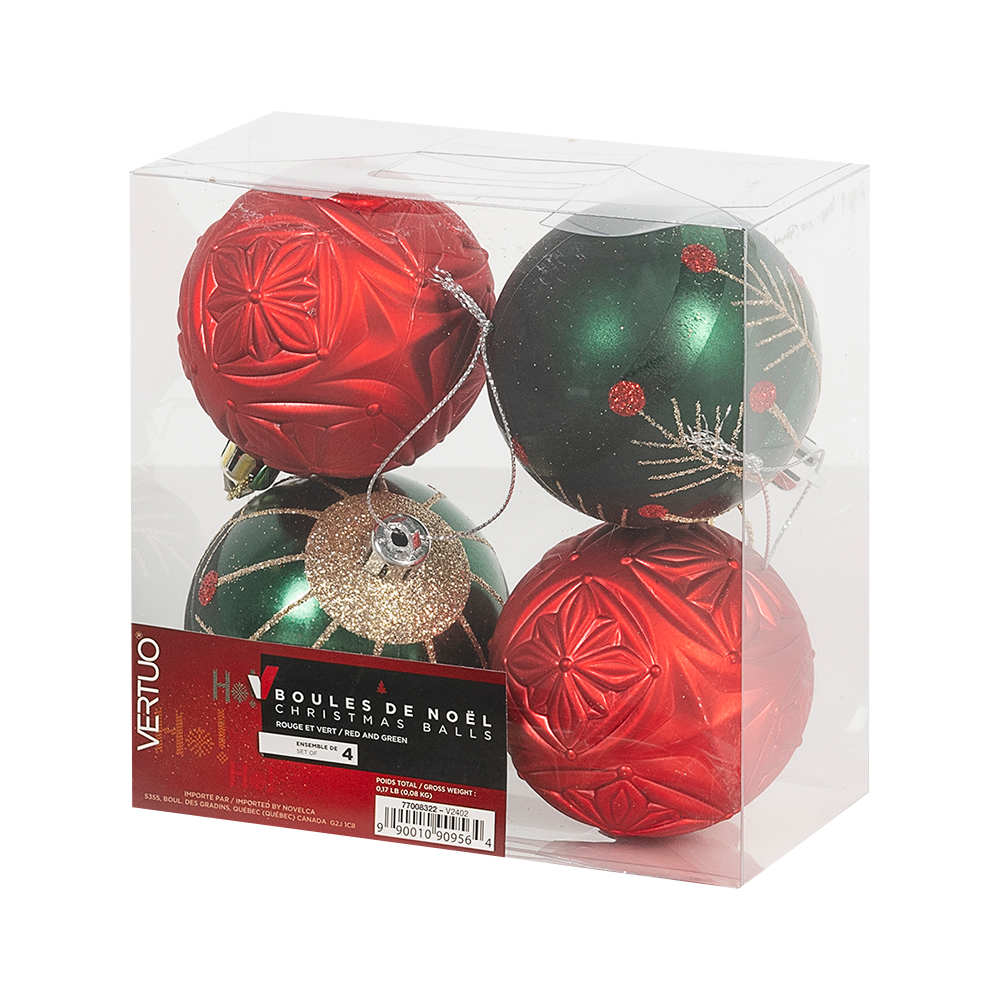 Christmas Balls 2 3/4 in. Set/4