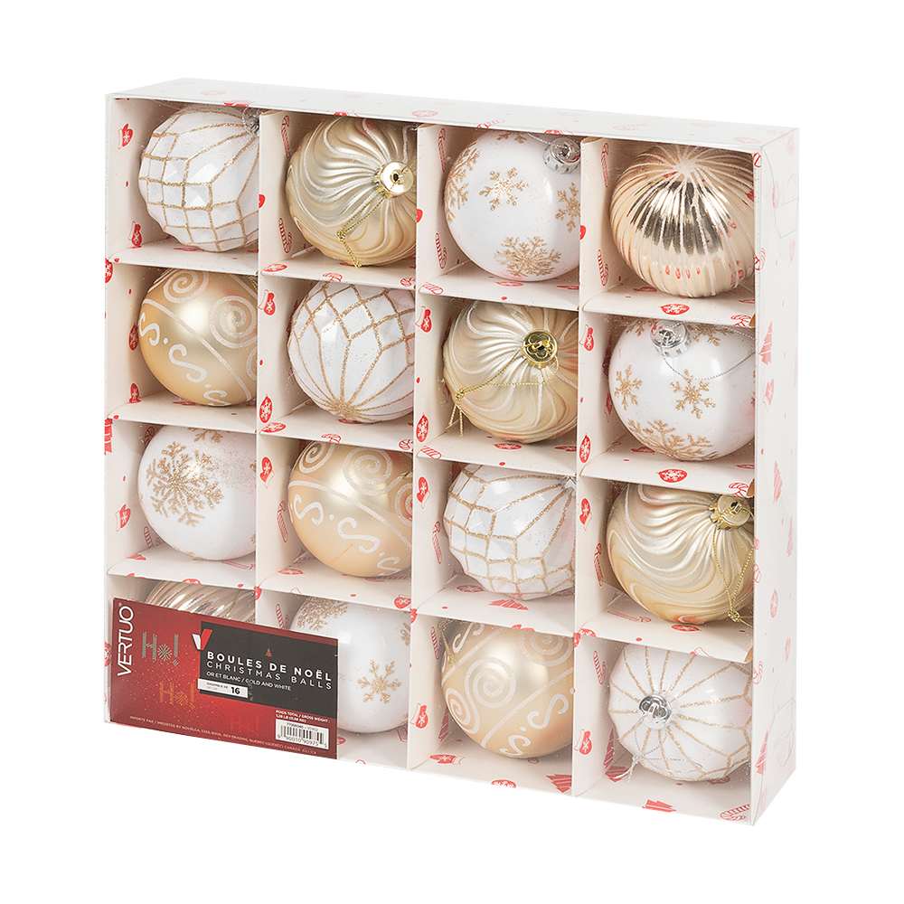 Boules de Noël 3 1/4 po Ens/16