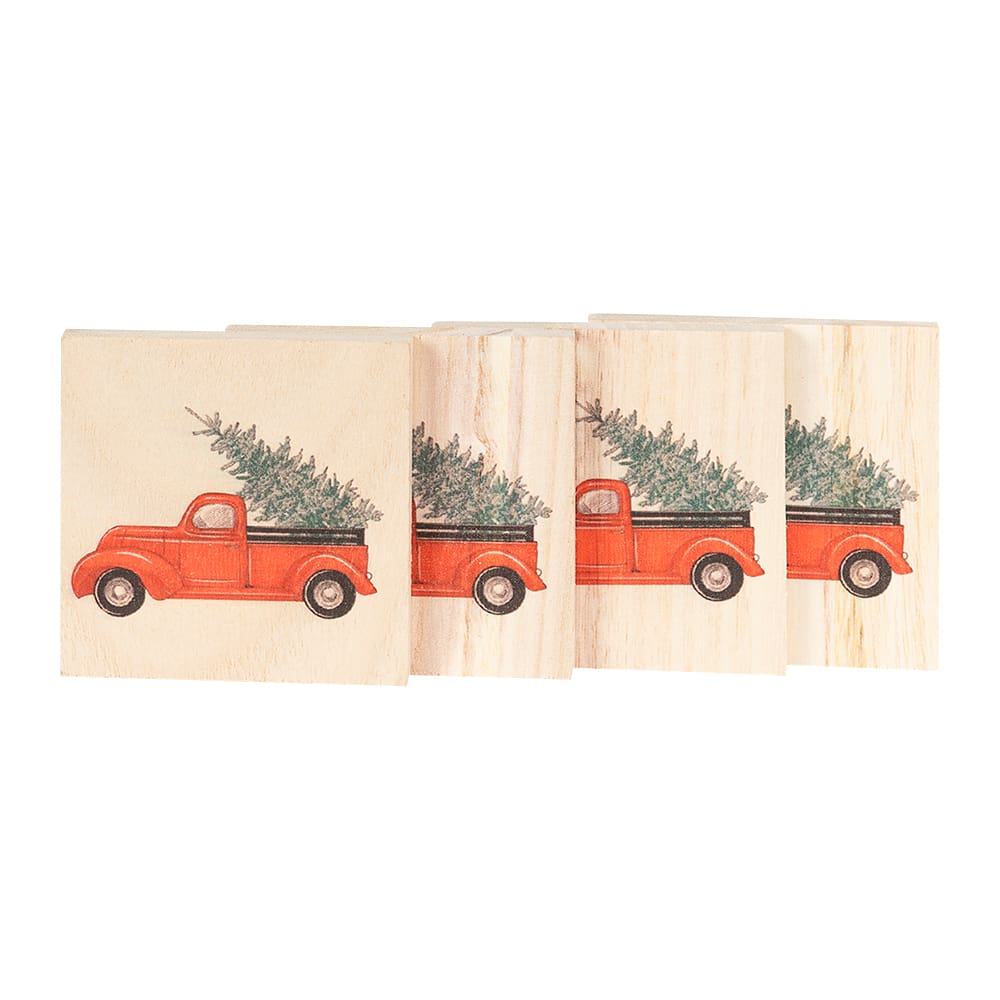 Sous-verres camion vintage Pqt/4 VERTUO