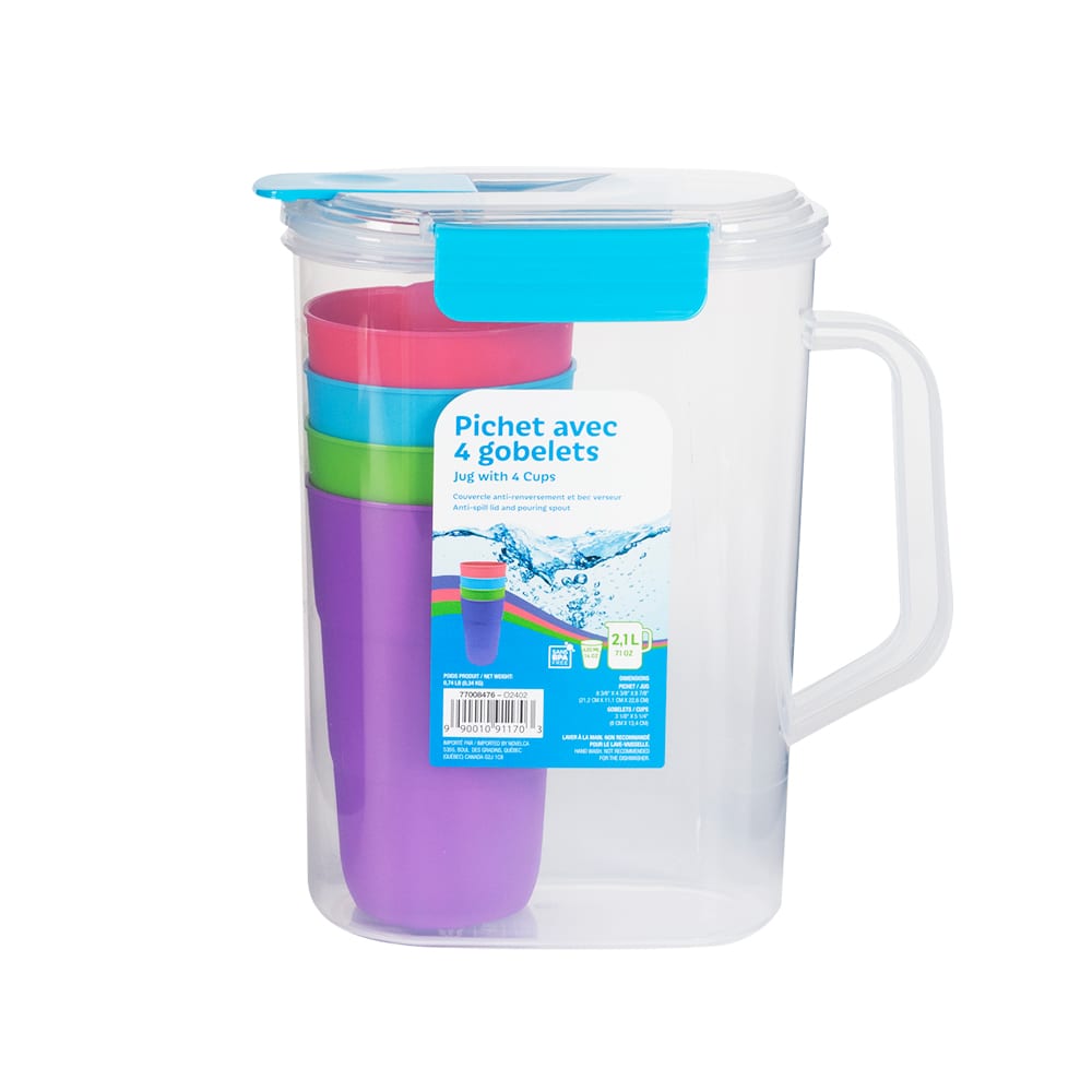 Pichet 2,1 L et 4 gobelets