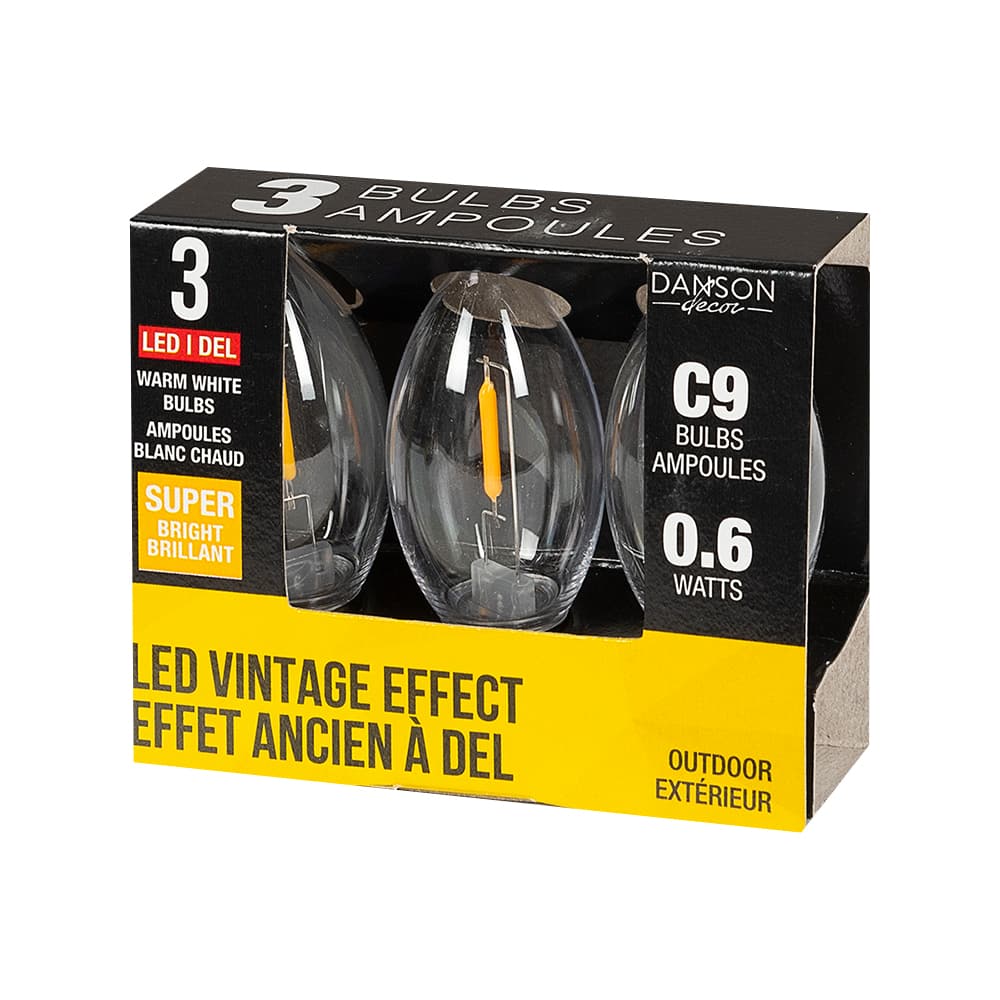 LED Christmas Light Bulbs C9 Pkg/3