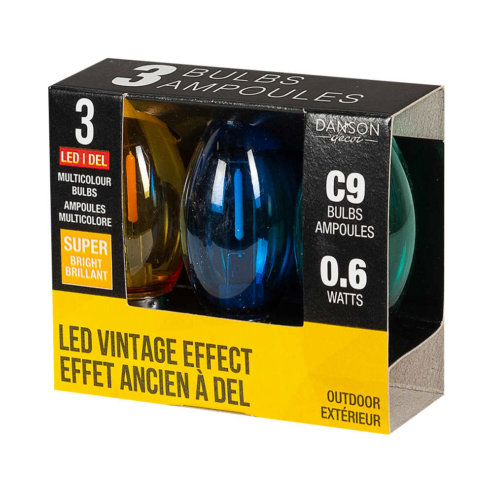 LED Christmas Light Bulbs C9 Set/3