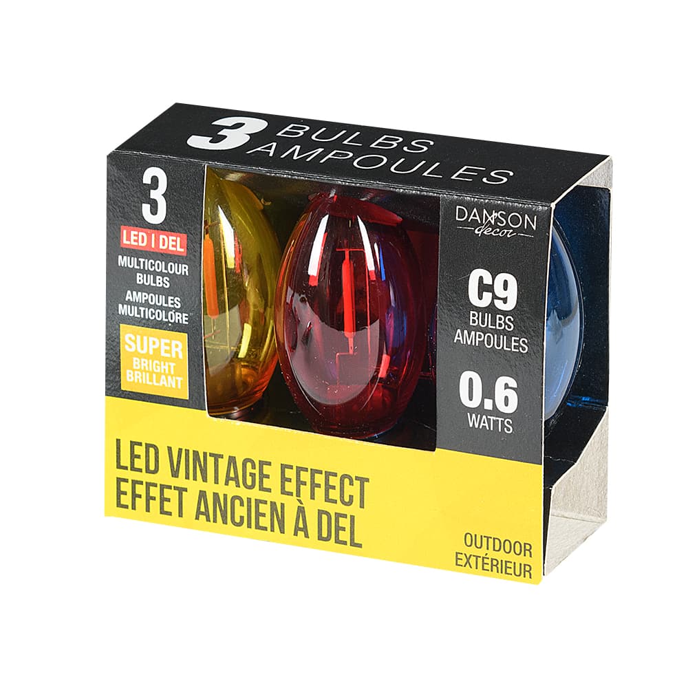 Ampoules de Noël à DEL C9 Ens/3