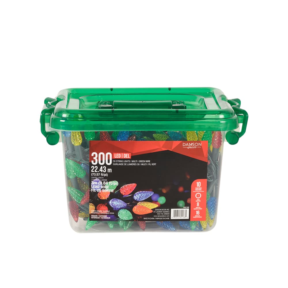 Jeu de 300 lumières DEL C6 multicolore