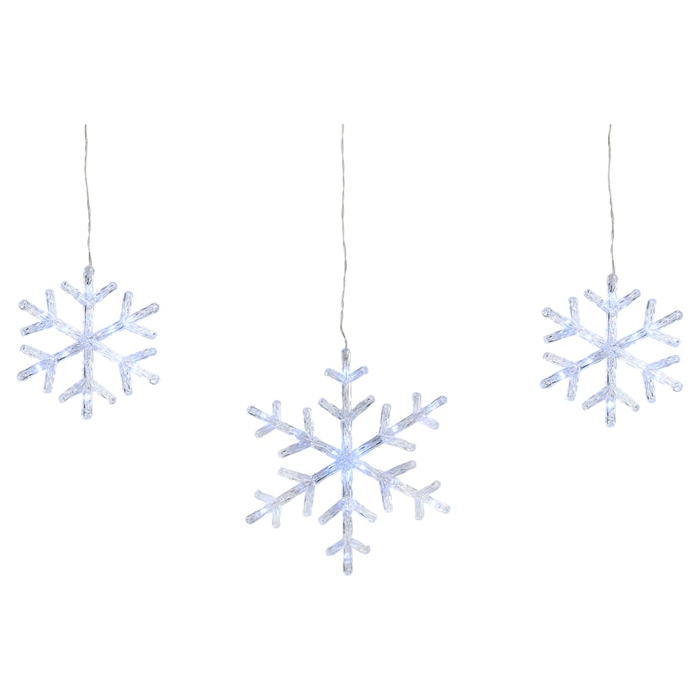 Guirlande 10 flocons à DEL blanc pur