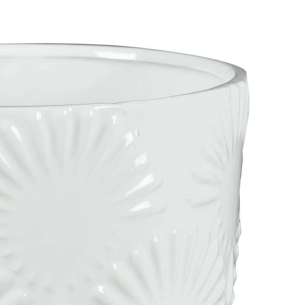 VERTUO Floral Pot Cover 7 7/8 in. White