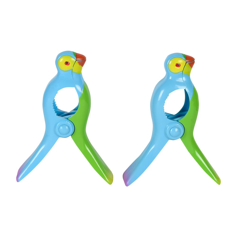 Pinces à serviette de plage Perroquets Pqt/2