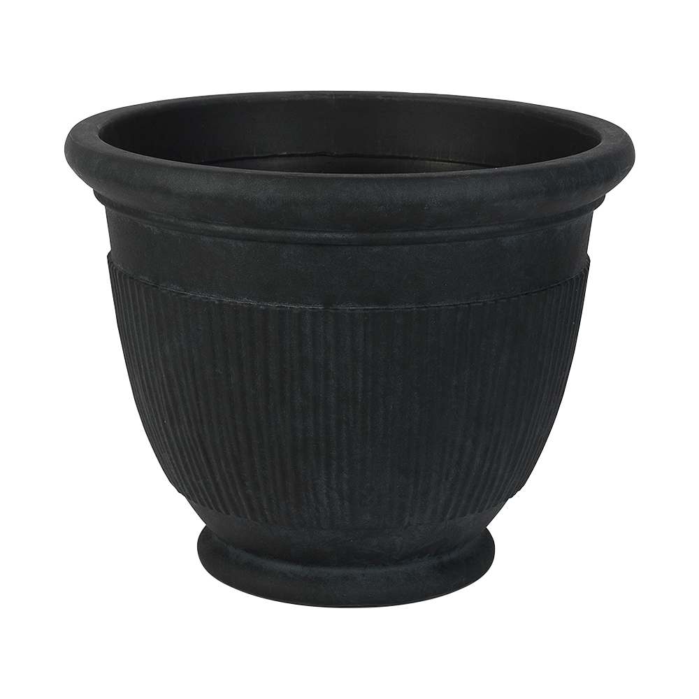 Pot à fleurs léger Effort gris charbon 17&nbsp;po VERTUO