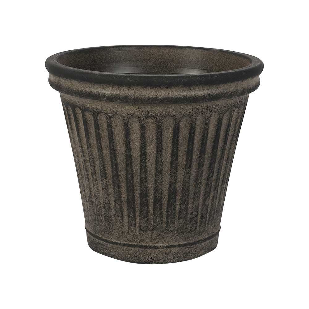 Pot à fleurs léger Doric noir 14 po VERTUO