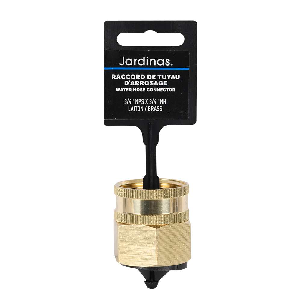 Raccord de tuyau d'arrosage 3/4&nbsp;po&nbsp;NPS x&nbsp;3/4 po NH (F x F)