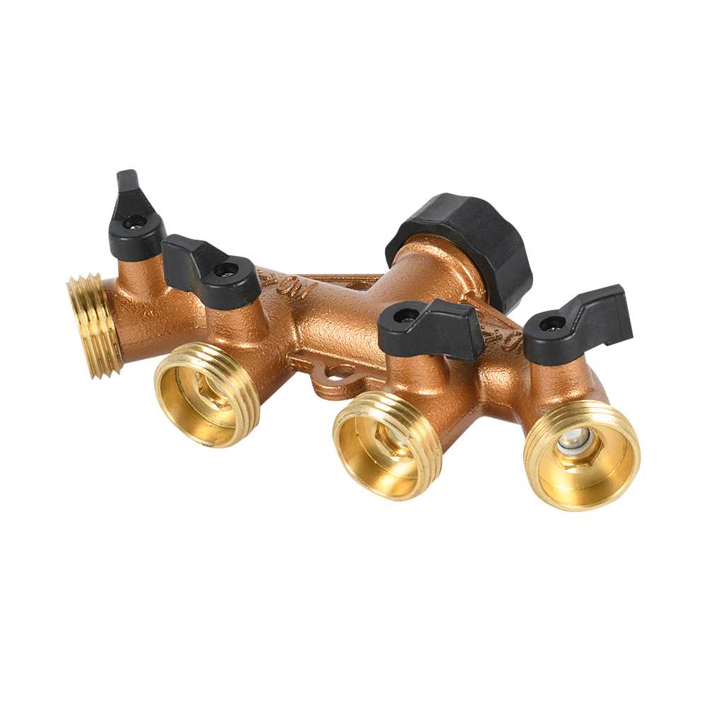 Raccord de tuyau d'arrosage 4 voies 3/4 po