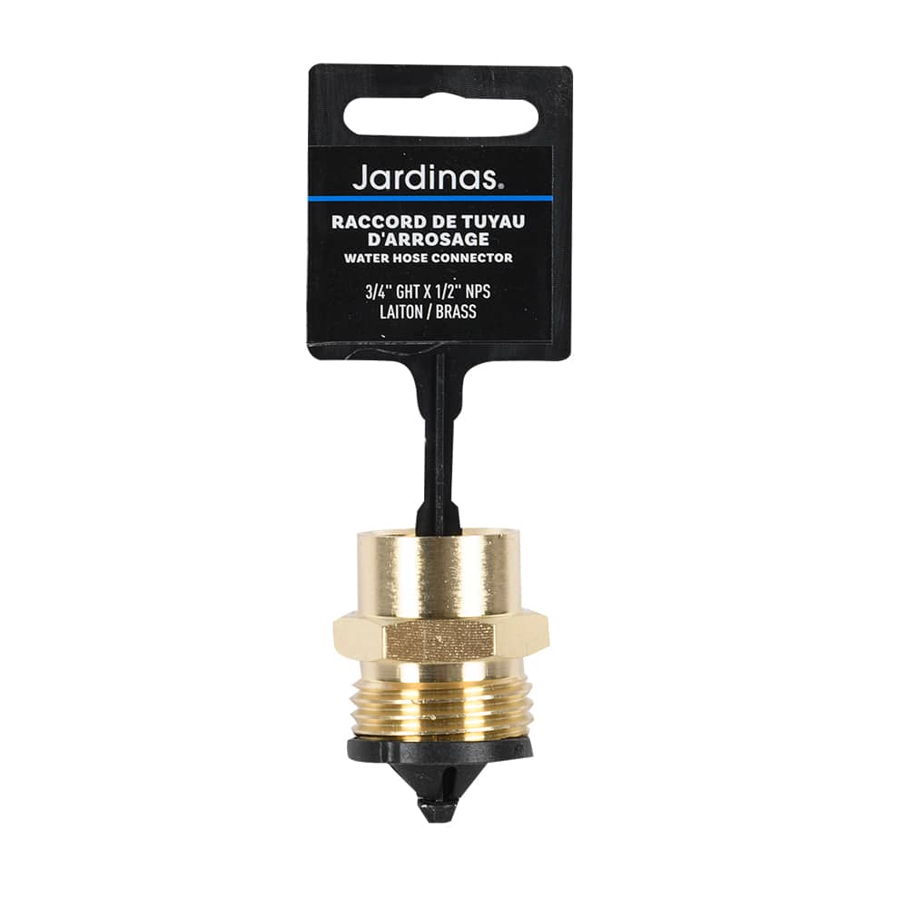 Raccord de tuyau d'arrosage 3/4 po GHT x 1/2 po NPS (M x F)