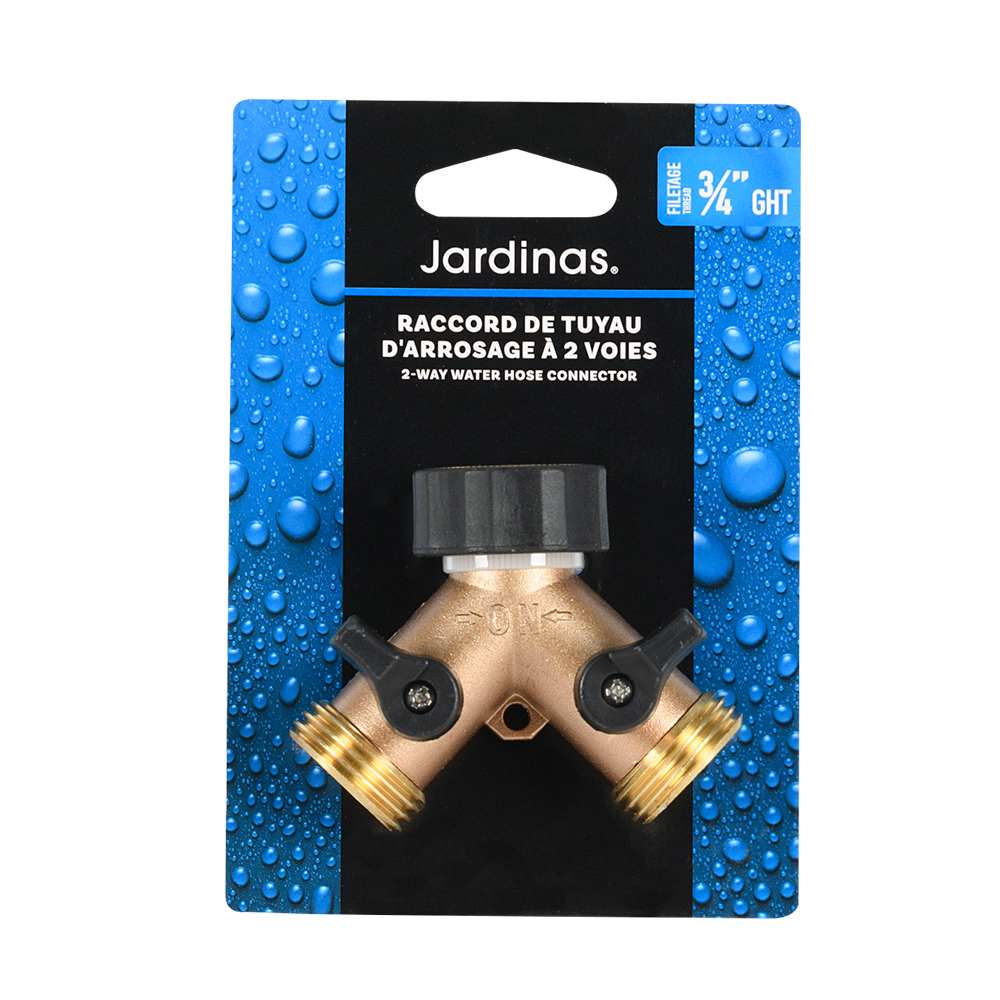 Raccord de tuyau d'arrosage à 2 voies