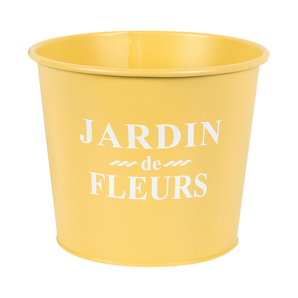 Cache-pot métallique 7 1/2 po jaune VERTUO