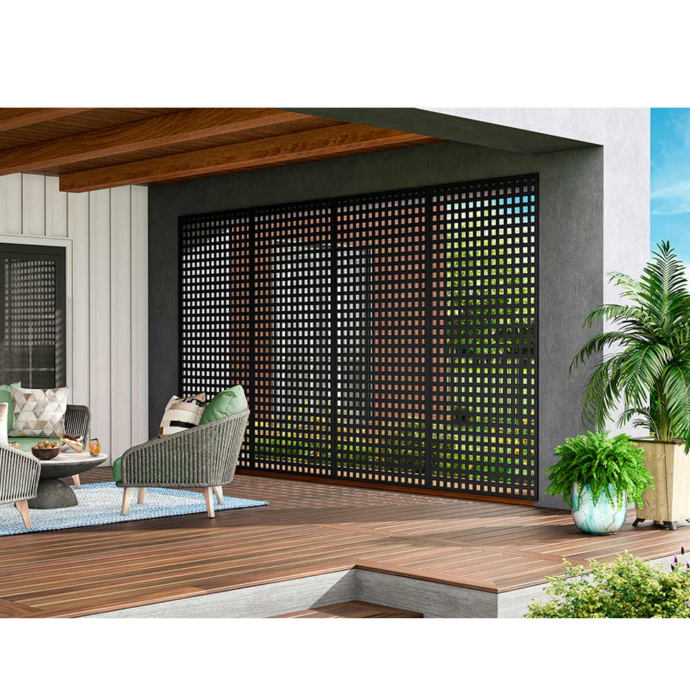 Treillis décoratif en PVC noir 4 pi x 8 pi