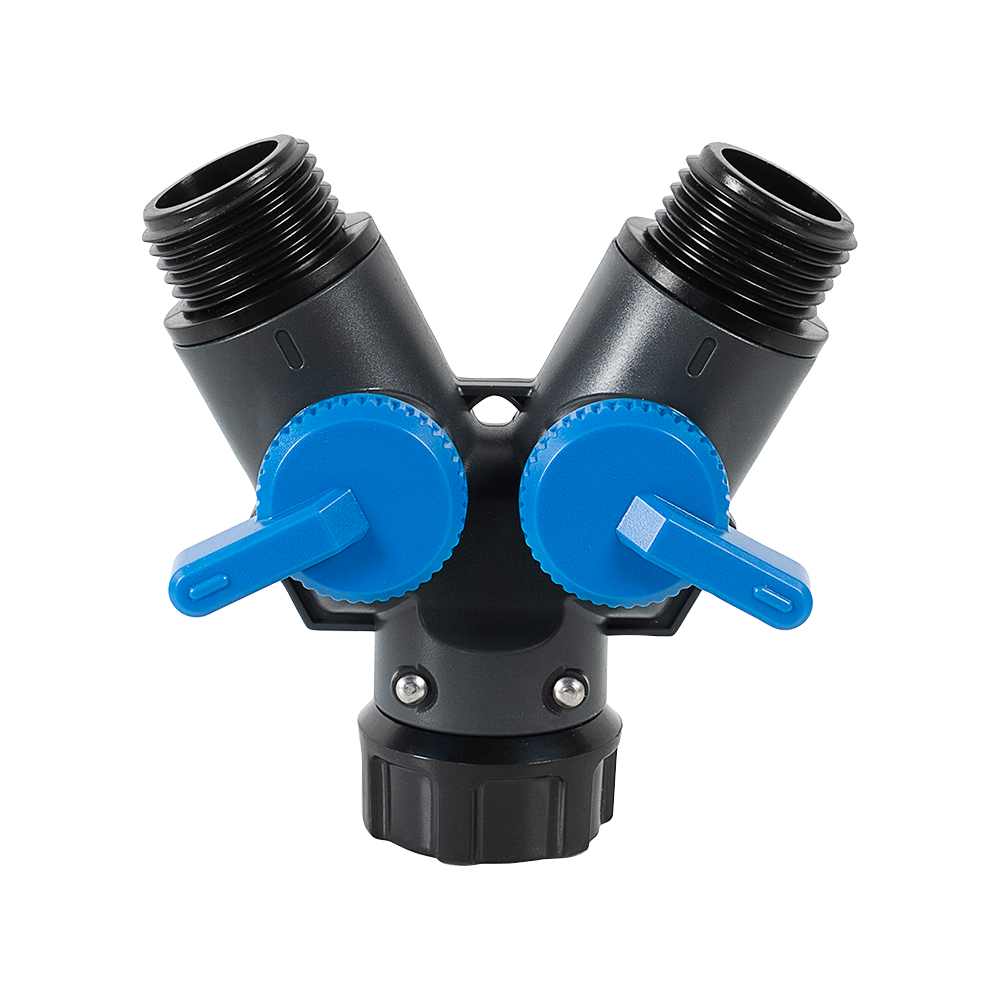 Raccord de tuyau d'arrosage à 2 voies