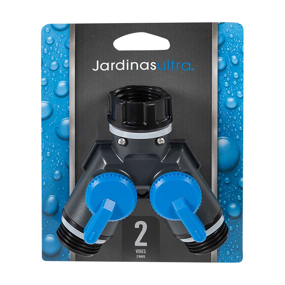 Raccord de tuyau d'arrosage à 2 voies