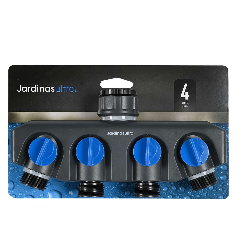 Raccord de tuyau d'arrosage à 4 voies