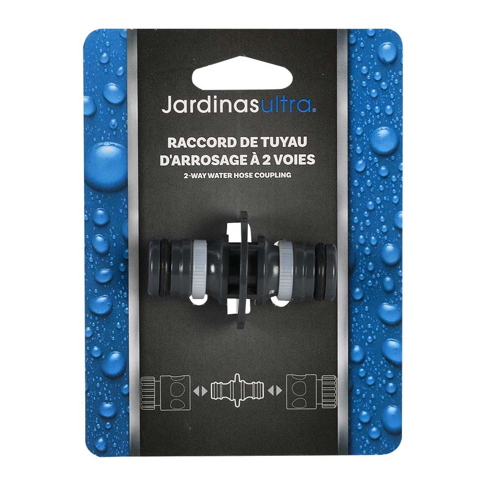 Raccord de tuyau d'arrosage à 2 voies