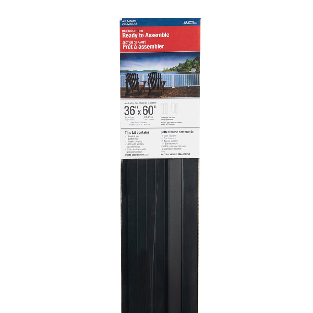Pillar Aluminum Railing Black 60&nbsp;in.&nbsp;x&nbsp;36&nbsp;in.
