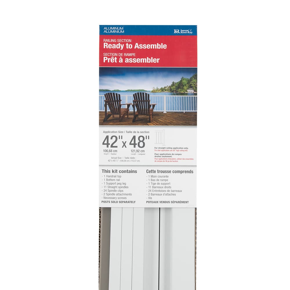 Pillar Aluminum Railing White 48&nbsp;in.&nbsp;x&nbsp;42&nbsp;in.
