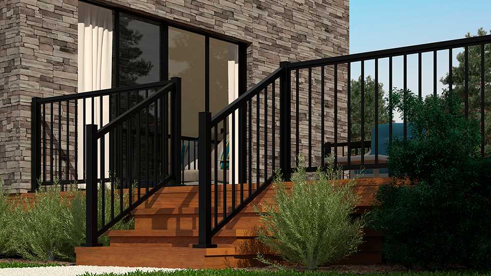 Rampe en aluminium Pillar noire 48&nbsp;po&nbsp;x&nbsp;42&nbsp;po