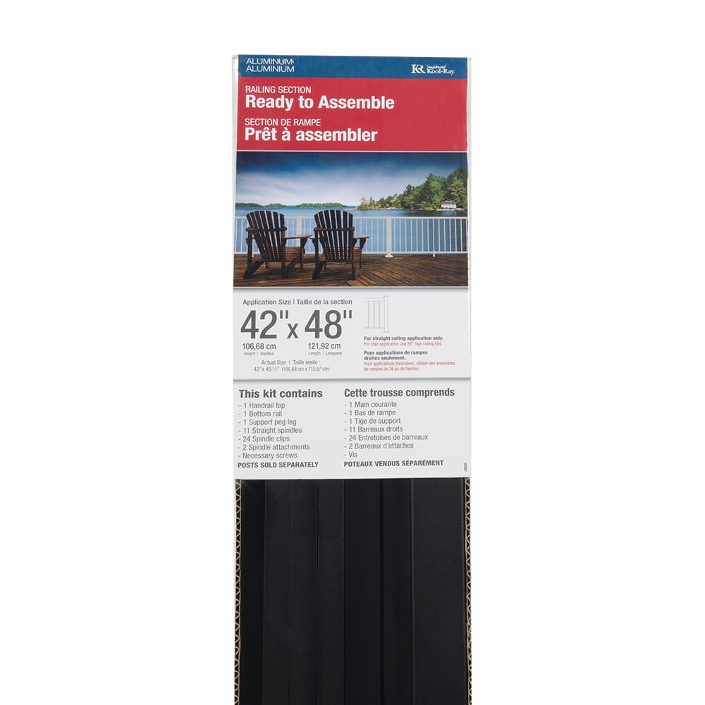 Pillar Aluminum Railing Black 48&nbsp;in.&nbsp;x&nbsp;42&nbsp;in.