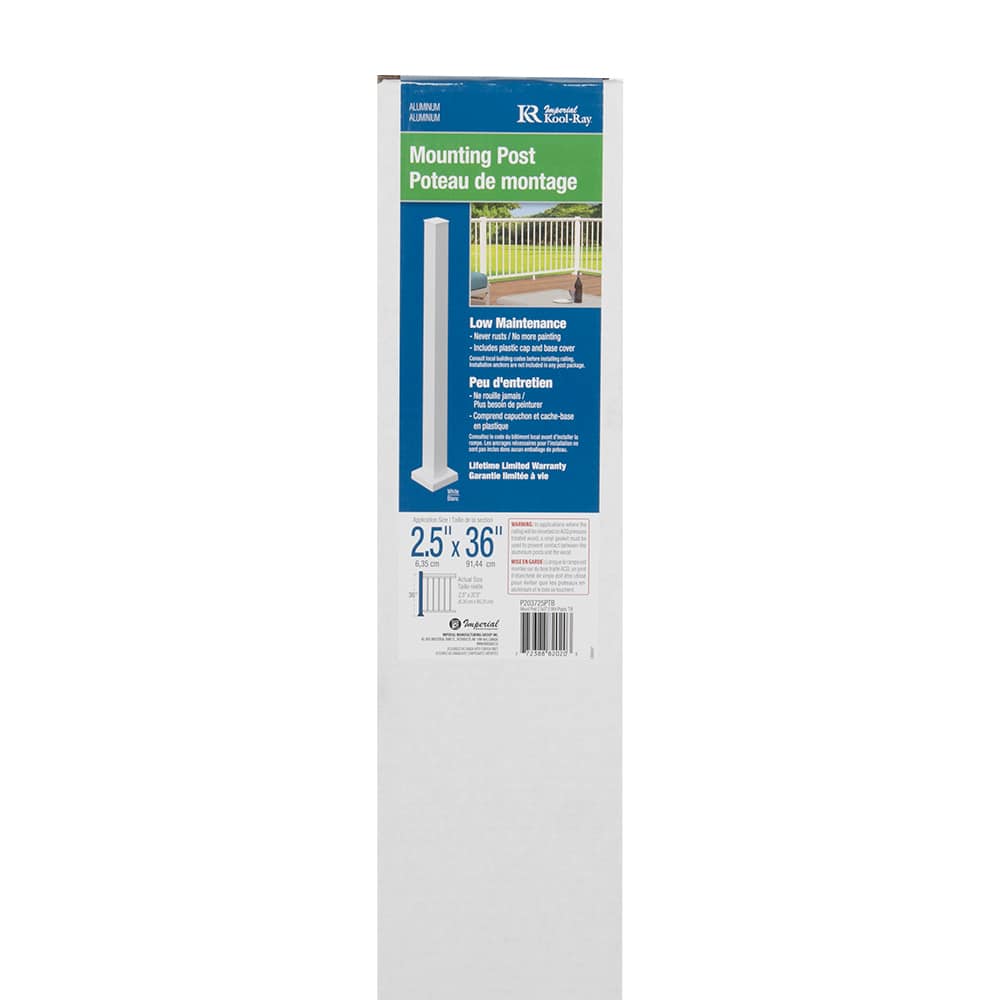 Pillar Aluminum Mounting Post White 36&nbsp;in.&nbsp;x&nbsp;2&nbsp;1/2&nbsp;in.