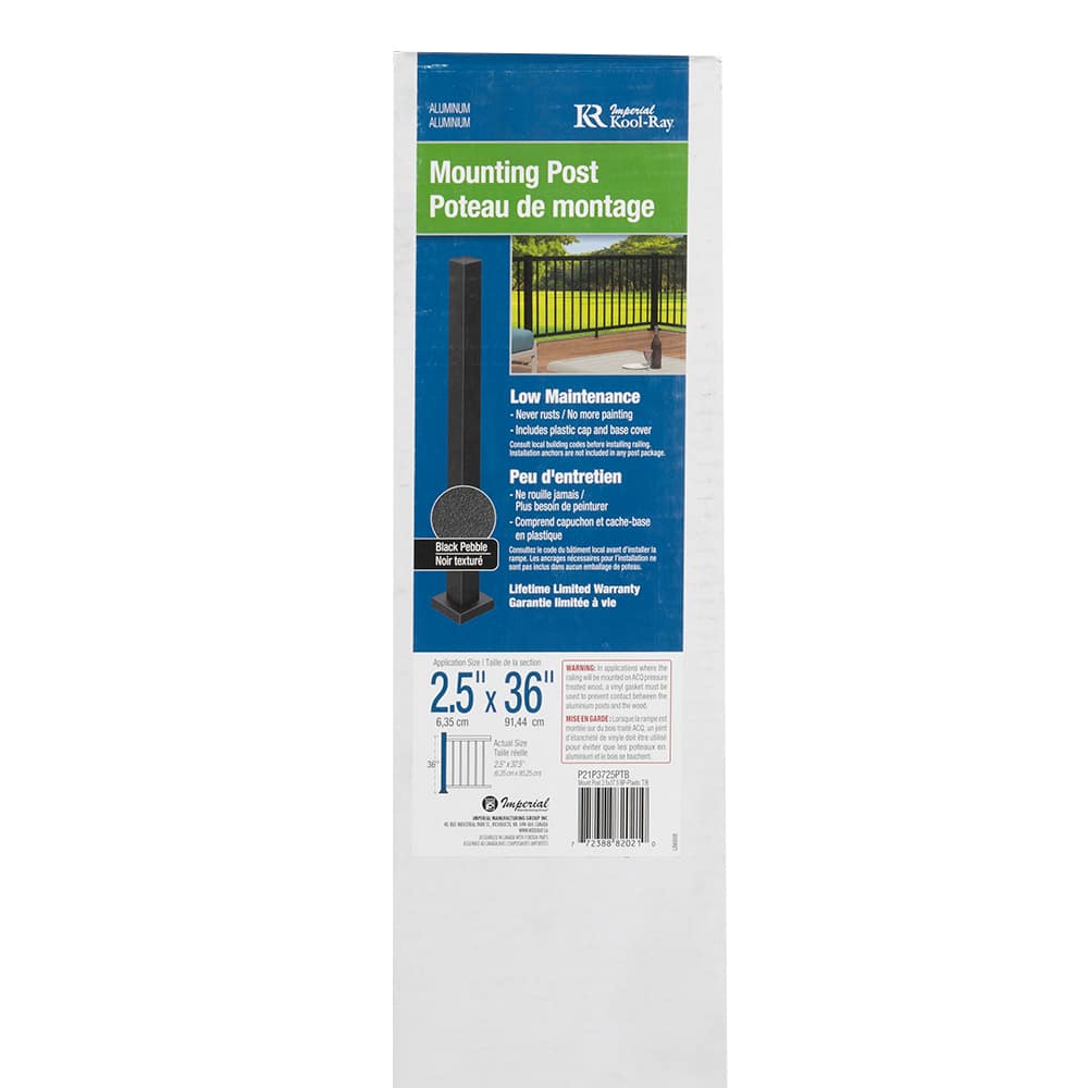 Pillar Aluminum Mounting Post Black 36&nbsp;in.&nbsp;x&nbsp;2&nbsp;1/2&nbsp;in.