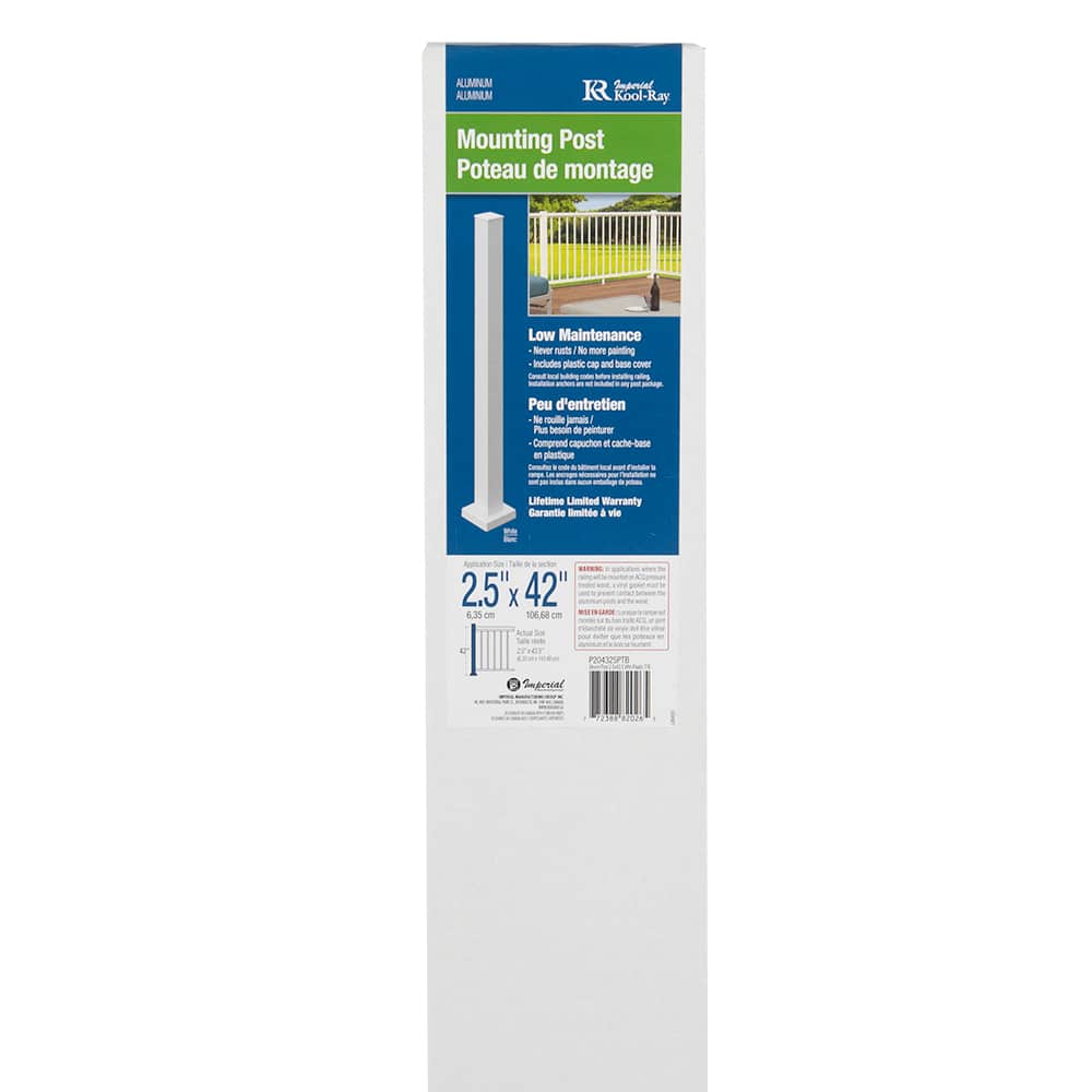 Pillar Aluminum Mounting Post White 42&nbsp;in.&nbsp;x&nbsp;2 1/2&nbsp;in.