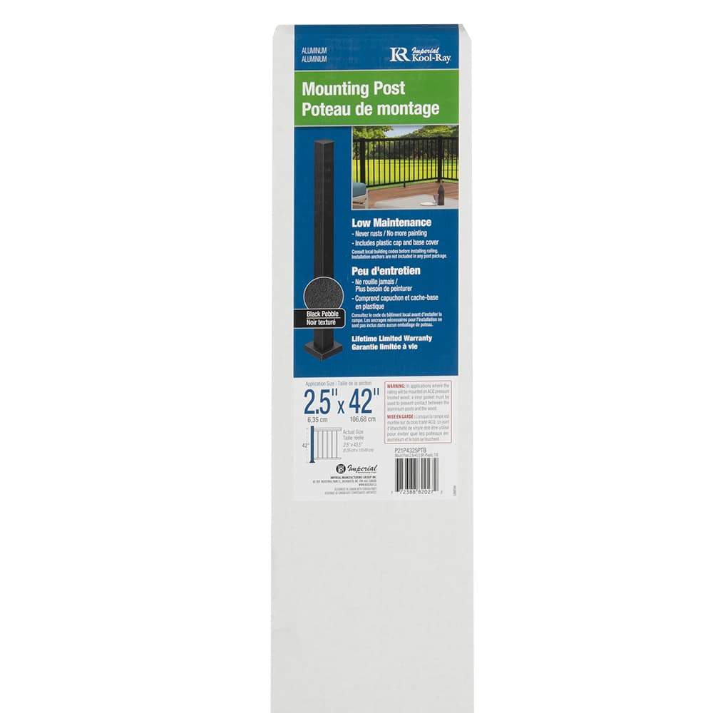 Pillar Aluminum Mounting Post Black 42&nbsp;in.&nbsp;x&nbsp;2 1/2&nbsp;in.