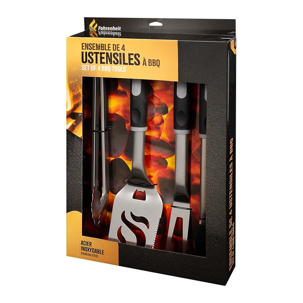 Ensemble de 4 ustensiles à BBQ