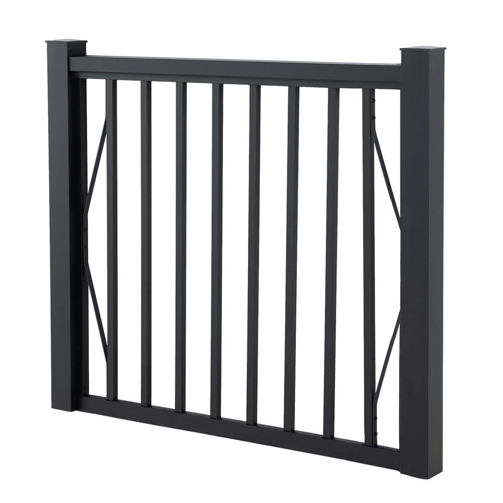 Barrière en aluminium Pillar noire 42&nbsp;po&nbsp;x&nbsp;48&nbsp;po