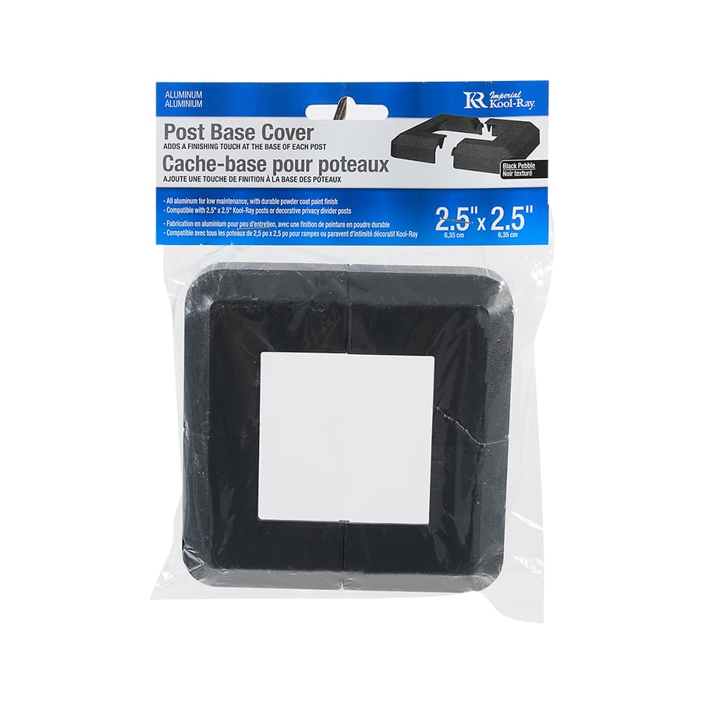 Pillar Aluminum Railing Post Base Cover Black 2 1/2 in.