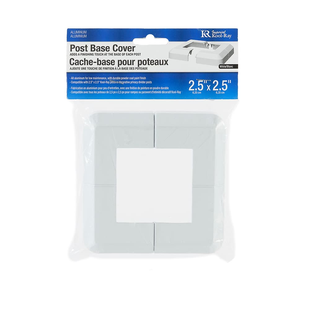 Cache-base en aluminium pour poteau de rampe Pillar blanc 2&nbsp;1/2&nbsp;po