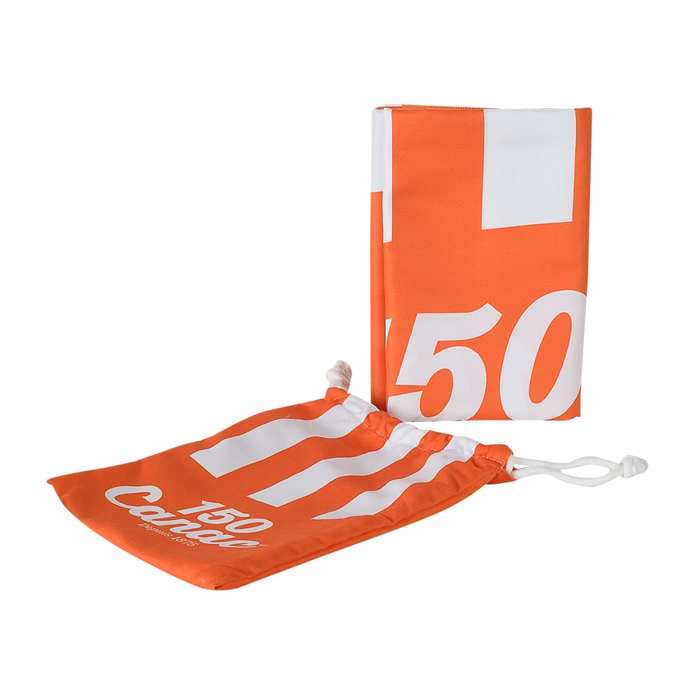 Serviette de plage en microfibre orange 150e Canac