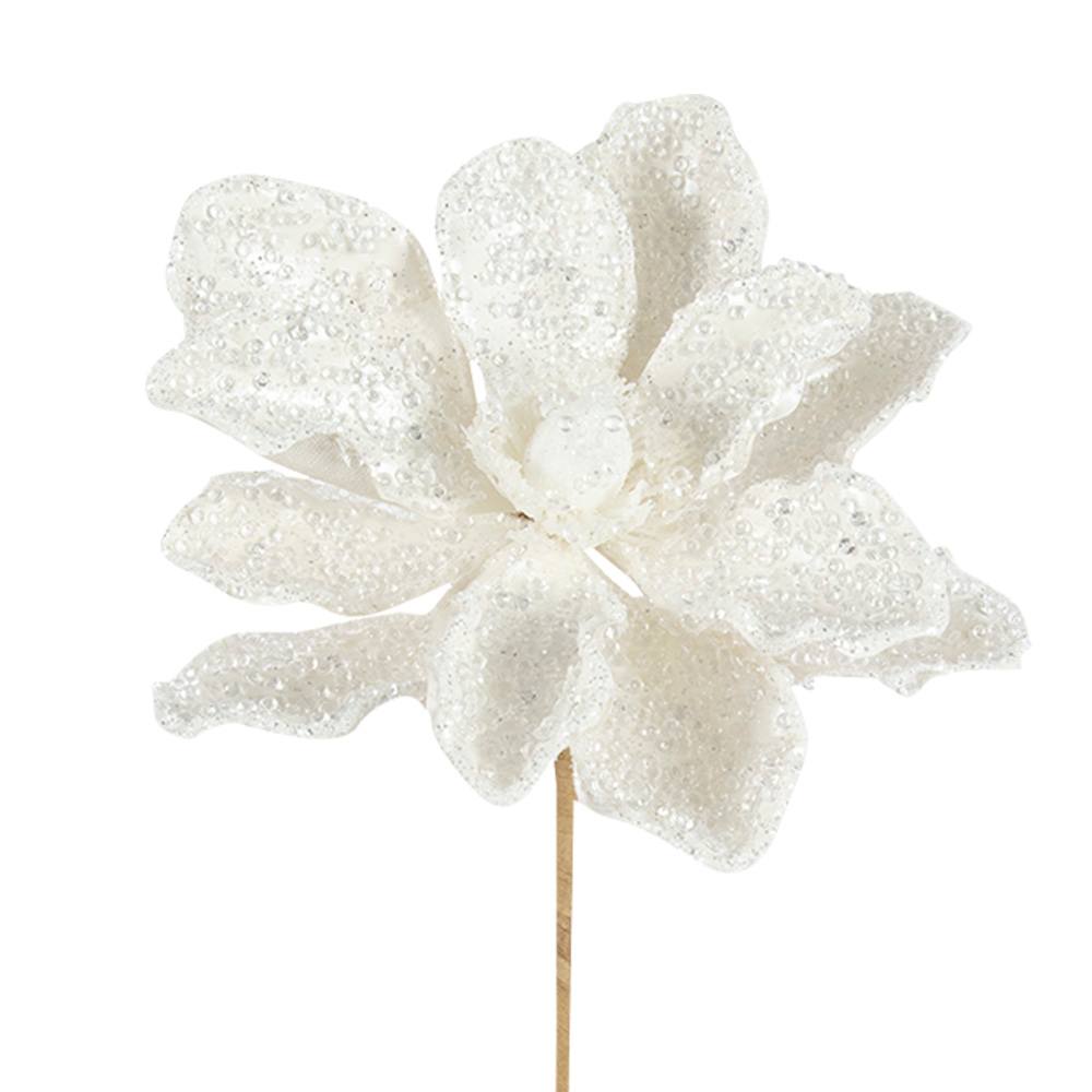 Pic décoratif poinsettia crème 17 3/4 po VERTUO