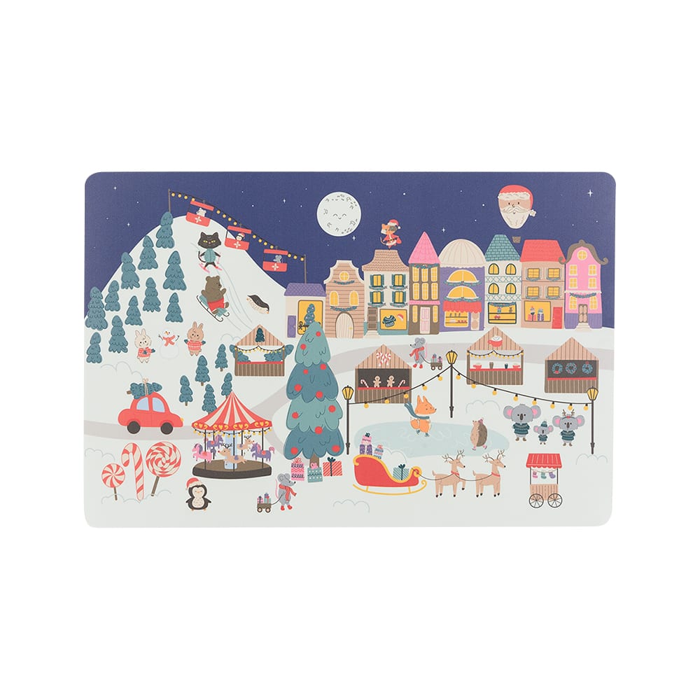 Napperon rectangulaire village de Noël 17 3/4 po x 11 3/4 po VERTUO