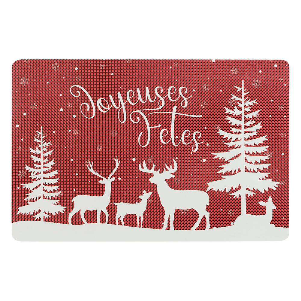 Napperon rectangulaire Joyeuses fêtes 17 3/4 po x 11 3/4 po VERTUO