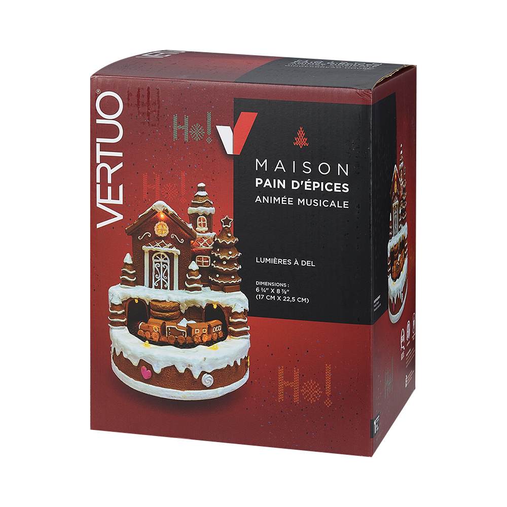 Maison en pain d'épices animée musicale et illuminée VERTUO